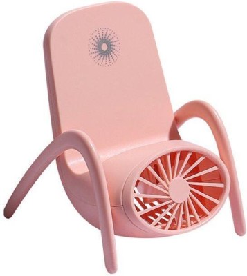 RHONNIUM Mini Chair Mobile Phone Bracket Fan USB CF-15 USB Fan(Pink)