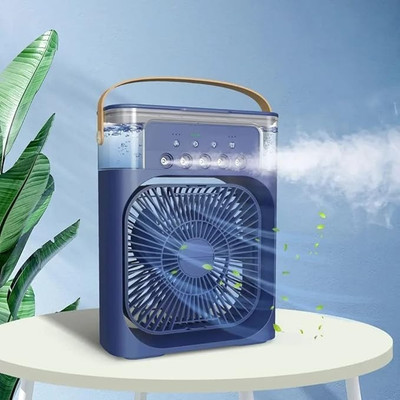 sufi Portable Mini Air Cooler & Humidifier – USB Desk Fan with 3 Speeds, 5 Spray Modes, 7 LED Night Light, Personal Room & Office AC USB Air Cooler, USB Fan(Multicolor)