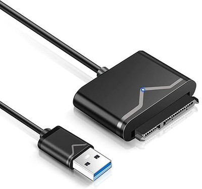 RuhZa SATA to USB 3.0/2.0 Cable, USB 3.0/2.0 to SATA III SATA to USB C Adapter Cable, USB C to SATA Hard Drive External Converter USB Cable(Black)