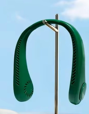 BIPL Portable Rechargeable Neck Band Fan, Hands Free Bladeless 3 Speed fan. NBF 222 USB Fan(Green)