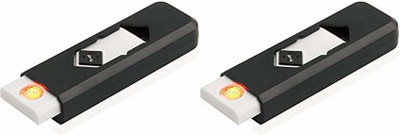 TULUA Combo Flameless Usb Charging Cigarette Lighter Usb Rechargeable Usb Rechargeable Windproof Polution Free,Electric Usb Cigarette Charging Cigarette Lighter(Black)