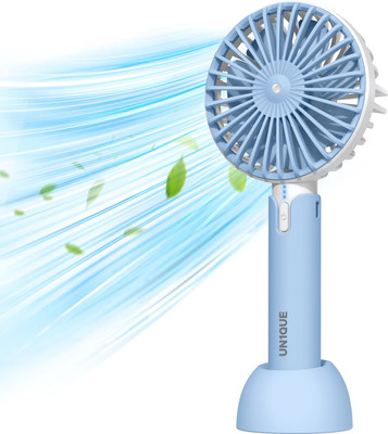 UN1QUE Portable Hand Fan Mini With Lanyard, 3 Speeds Small Fan, USB Fan Rechargeable Powerful Brushless Motor-Indoor and Outdoor USB Fan(Blue)