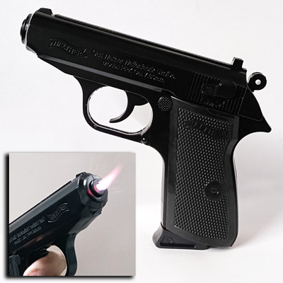 HumBiG ™5 ABC Black Gun Shaped Jet Flame Windproof Cigarette Lighter Metal Body Gun Lighter | Jet Flame Lighter | Windproof Lighter | Cigarette Cigarette Lighter(Black)