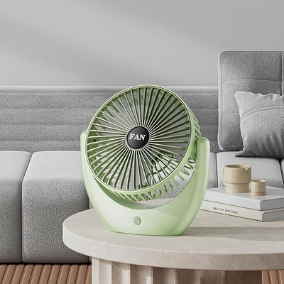 Sasimo Rechargeable 1800 mAh Desk Fan, Portable USB-Powered Quiet Table Fan 3 Blade Clip Fan Cooling Mini Hanging And Clip Table Fan Portable_2025 USB Fan(Light Green)