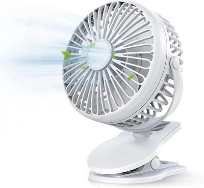 PYXBE Portable Adjustable,Bidirectional 360° Adjustable,Super Strong Wind,Portable Fan Mini Home Office 3-Speed 7 Inch Powerful Table Rechargeable Fan(White)