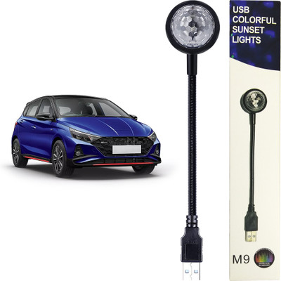 WRADER USB Disco Light with 7 Colors and 9 Functional Modes Night Multicolor USB Light for i20 N Line Cars Other Cars SUVs Home Parties Bedroom and Hall Multicolor Led Light(Black)