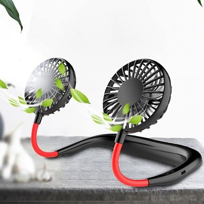 KGDA Home Kitchen Office Traveling High speed Neck fan Double Fans Rechargeable USB 7CHB@UJ USB Fan(Multicolor)