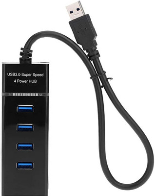 The Decor Shop 4 Port USB Hub with Hi-Speed Data Transfer LED Indication 4 Port USB Hub with Hi-Speed Data Transfer LED Indication USB Hub(Black)