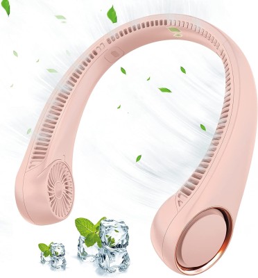 JENSOON Portable Neck Fan Fast Cooling Personal Fan,3-Speeds Adjustment,78 Air, Headphone 20Hrs Play 9000 mAh Battery Operated Neck-Fan for Outdoor Indoor USB Fan(Pink)