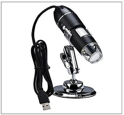 RuhZa 3 in 1 USB Digital Microscope, 50X-1000X Handheld Digital Digital Zoom Microscope Endoscope Magnifier HD 2MP 8 LED Laptop Accessory(Black)