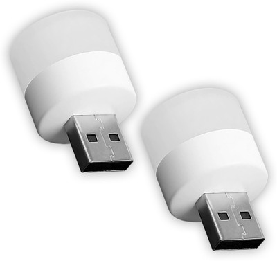 VCR USB LED Bulb Mini Light - Pack of 02 - Small LED White Light USB Bulb Ideal for Indoor and Outdoor Use, 1W, LED USB Power Source Led Light(White)