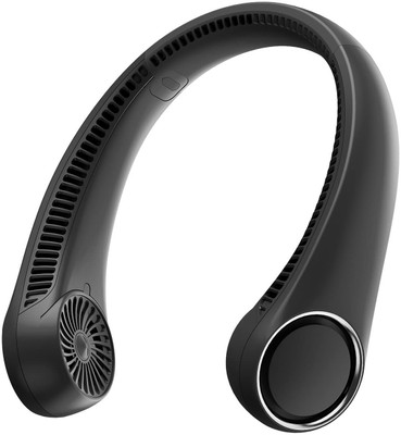 snowbudy 3 Speeds Cooling Fans, Hanging Bladeless Mini For Outdoor Indoor Travel-2 Portable Neck Fan Rechargeable Personal Fan, 2400Mah Usb Wearable Hands Free-2 Rechargeable Fan, USB Air Cooler, USB Air Freshener, USB Charger, USB Fan(Black)
