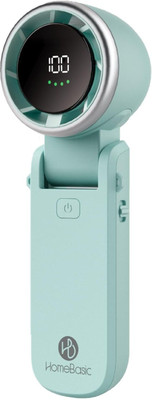 HOMEBASIC Mini Portable Hanging Neck Fan, 5-Speeds, 13000RPM, Handheld with Digital Display USB Fan(Mint Green)