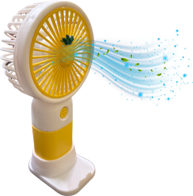 WOYR Premium Quality Rechargeable Portable Mini Fan with 3 Speeds|Small Fan Mini Hand held Fan Rechargeable Fan(Yellow)