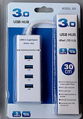 NKPR Portable Mini USB HUB 4 Port SuperSpeed 3.0 Led Indication For Laptop, PC_NK126 USB HUB 4 PORT_NK126 USB Hub(Black)