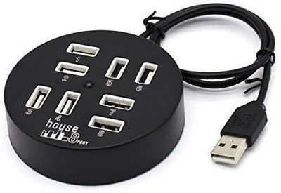 WEFLY 8 Port USB Hub Adapter USB Hub Extension 8 Port for laptop,Multi usb 2.0 board Multiple usb Splitter USB Hub(Black)