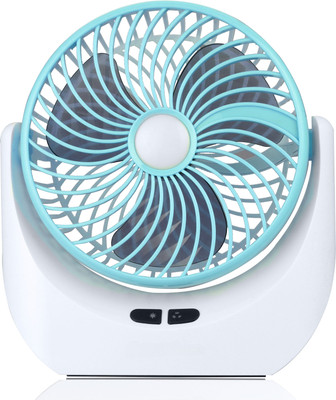 Ampeva High-Speed 4000mAh Rechargeable Table Fan with LED Light, Portable Fan, USB Fan, USB Battery Powered Quiet Personal Fan, 3 Speed For Office, Home, Kitchen USB Fan(Blue)