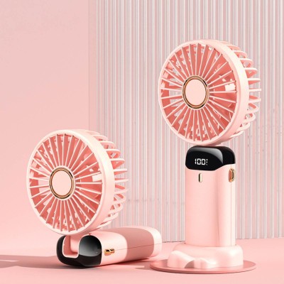 Tazomi 5 Adjustable Speeds Low Noise & Easy Portability Rechargeable ,Personal Fan Mini Portable Battery Operated USB Fan(Pink 1)