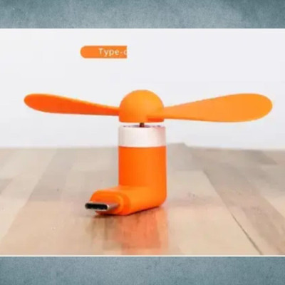 MM telecom MFN24 Flexible USB Type-C Mini Fan – Powerful Breeze for Smartphones and Gadgets USB Fan(Orange)