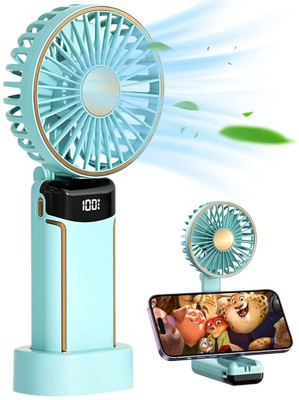 ZITRONIX Handheld Fan Portable Fan Rechargeable Mini Hand Held Fan 3000mAh Battery Speeds LED Display Personal USB Fan for Travel Home Office USB Fan(Green)