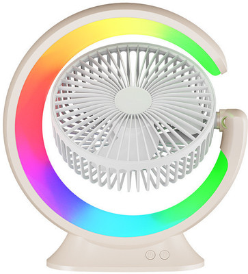 YOZO Table fan Powerful Rechargeable with LED Light Table Fan for Home, Office Desk Mini Desk Fan Portable 3 Speeds Wind Desktop Table Cooling Fan For Car Outdoor USB Fan, Led Light, Rechargeable Fan(RAINBOW GREEN)