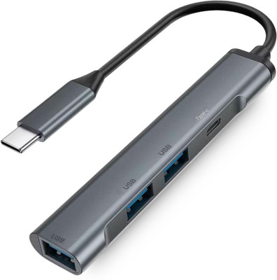 WEROX G-LITE 4-in-1 USB-C Hub with USB-A Converter, 1x USB 3.0, 4X USB 2.0 G-LITE 4-in-1 USB-C Hub with USB-A Converter, 1x USB 3.0, 4X USB 2.0 USB Hub(Grey)