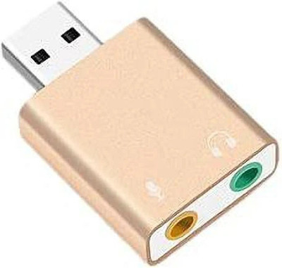 AMG Music USB Mini Sound Card,Audio Adapter Audio Interface Converter with Audio Input and Output Jack Plug & Play Sound Card for BM 800 Mic and Studio Recording Sound Card(Golden)