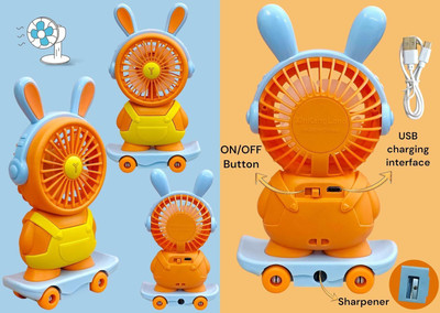 Felinar Rechargeable Mini Cute Handheld fan USB Fan(Orange)