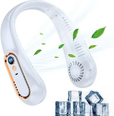 Vozica Fast Cooling Fan Portable , Hands-Free Bladeless Rechargeable Neck USB Fan(White)