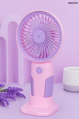 The House Of WOYR Premium 3 Speed Mini Fan | Portable USB Fan | Compact & Easy to Carry Anywhere 500 mah Lithium Battery Powerful Portable Fan|Rechargeable Fan with 2 Hrs Backup Rechargeable Fan(Purple)