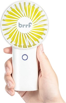 Brrf Mini Thunder Handheld (upto 18 hours running) USB Rechargeable 4000 mAh Battery Operated Portable, Desk , Carry it Anywhere USB Fan(White)