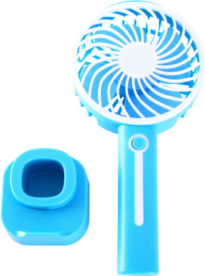 SUNFREE K5 (PORTABLE RECHARGEABLE USB FAN) 3 Speed Mode High Speed with 1200mAh Battery K5 Mobile Stand USB Fan(Blue)