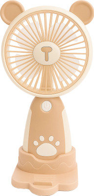 The House Of WOYR 3 Speed Portable Fan|Small Fan|Mini hand fan for Office,home,school |Portable Rechargeable Fan|Mini Fan Electric Rechargeable Fan(Cream)