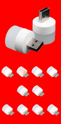 BZILO USB MINI BULB LIGHT WITH CONNECT ALL MOBILE WALL CHARGER PACK 12 FL14 PACK OF 12 USB LED Light Plug in Night Light Bulb_M14 Laptop Accessory(Multicolor)