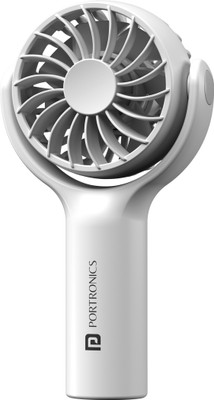 Portronics Toofan Mini Portable Pocket with 3 Speed Modes, Magnetic Base for Stability Rechargeable Fan(White)