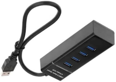 NKPR Portable Mini USB HUB 4 Port SuperSpeed 3.0 Led Indication For Laptop, PC_NK40 USB HUB 4 PORT_NK40 USB Hub(Black)