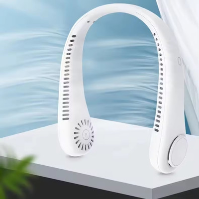 VOLTegIC Portable Neck Fan Bladeless NF-04 Rechargeable Fan, USB Fan(White)