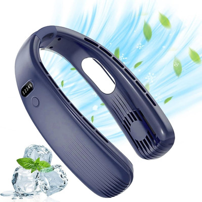 Refulgix Neck fan,Hands-Free, Adjustable Personal Cooling for Indoor Outdoor 5-Speed mode,2400mAH Rechargeable Battery USB Fan(Blue)