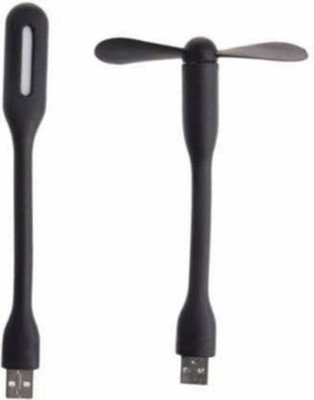 Samarth Portable USB Fan, USB Light - Set of sticky shape USB Light, Fan Use with power bank, Mobile Charger best Led Light, USB Fan(Black)