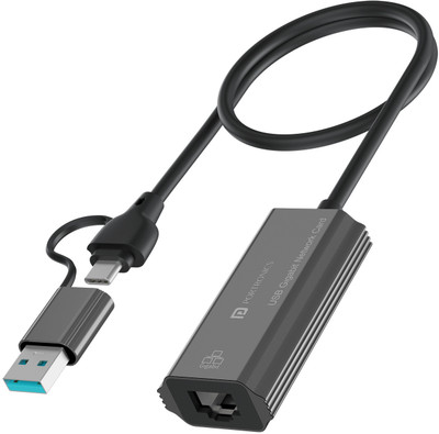 Portronics Mport X1 Type C Gigatbit Ethernet Hub with RJ45 Ethernet Port 1000 MBPS Internet Speed, 50cm Cable USB Hub(Grey) deal from flipkart