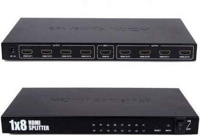 VOOCME HDMI Splitter 1 in 8 Port Out of Full HD Support 1080 P 4k 1x8 HDMI Splitter 4K Media Streaming Device(Black)