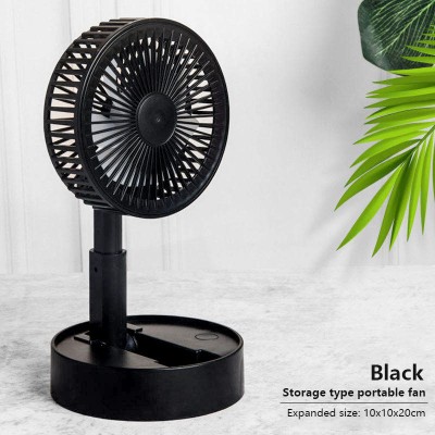 Oxane telescopic height adjustable USB desk fan 360 degree adjustable table desk fan mobile stand portable and easy to use USB Fan, Rechargeable Fan(Black)