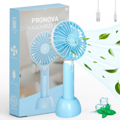 PRONOVA X1 USB Rechargeable Mini Portable Hand Fan With Noise Cancelling Design 1200Amh Battery Operated Personal Fan for Men & Women, Makeup, Office, Travel, USB Fan(Blue)
