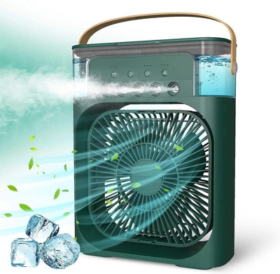 RECTITUDE Mini AC Portable Mini Fan Artic Cooler with 7 Colors LED Light Mini AC Portable Mini Fan Artic Cooler with 7 Colors LED Light USB Fan(Black)