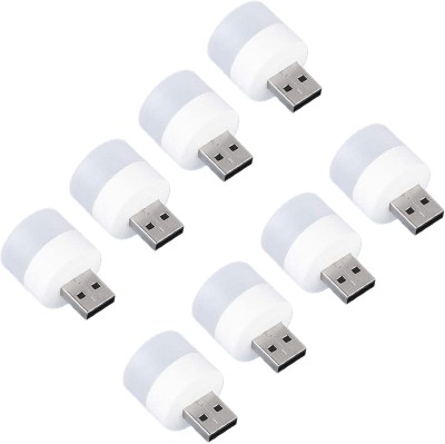 MOOZMOB Portable Plug and Play Mini USB LED Lights for Laptop USB Light Compatible USB Charger Powerbank and USB Port Devices Pack of 8 Led Light(White)