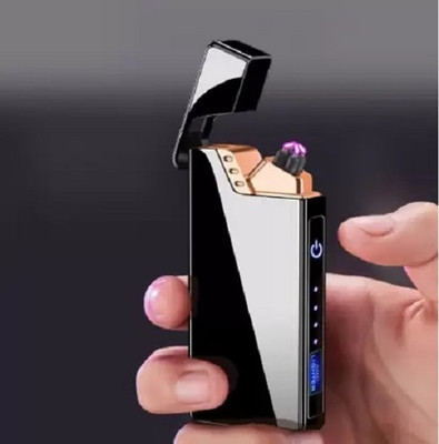 RHONNIUM USB Rechargeable Finger Touch Switch Electronic Lighter REL-19 Cigarette Lighter(Black)