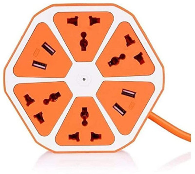 G2L Hexagon extension 4 usb socket 4 Socket Extension Boards Orange 4  Socket Extension Boards(Orange, 1 m, With USB Port)