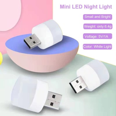 Khargadham Plug in Mini Led Nightlight for PC Car Bulb Indoor Outdoor Camping Reading 3PC Mini USB Led Light(White)