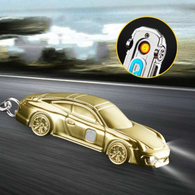 RSS ENTERPRISES Windproof Keychain Cigarette Lighter Golden Metal Sport Car Shape Windproof Keychain Cigarette Lighter Golden Metal Sport Car Shape Cigarette Lighter(Golden)