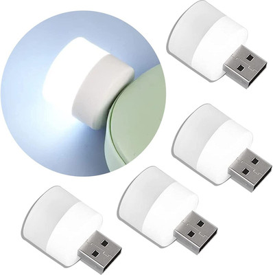 U.R.M. Enterprises USB LED LAMP Night Light,Plug in Small Led Night light (White Pack of 4) USB LED LAMP Night Light,Plug in Small Led Night light (White Pack of 4) Led Light(White)